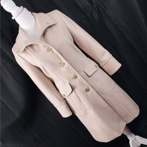 NWOT! KENNETH COLE! RICH CREAM FINE WOOL BLEND BUTTON FRONT COAT, JACKET! SZ 2P - Picture 1 of 16